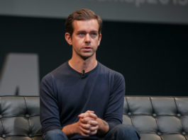 Jack Dorsey sitting on a couch, while having an interview.