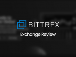 Bittrex Exchange Review text in front of a greyed out blurry exchange screenshot.