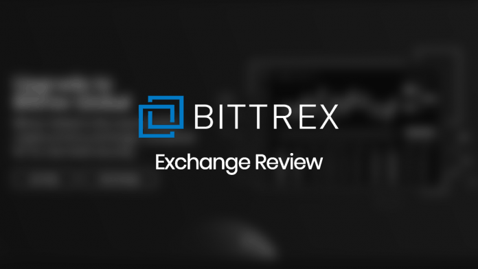 Bittrex Exchange Review text in front of a greyed out blurry exchange screenshot.