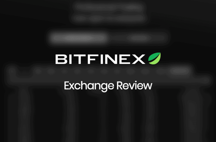 Bitfinex Exchange Review text in front of a greyed out blurry exchange screenshot.