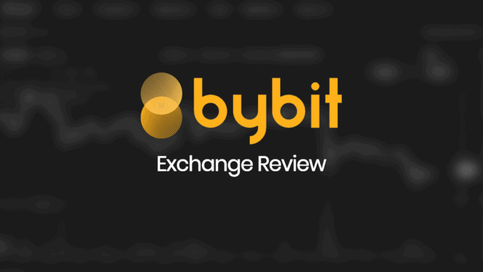 ByBit Exchange Review text in front of a greyed out blurry exchange screenshot.